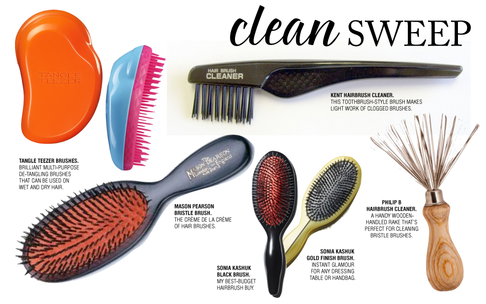 hairbrushes and brush cleaners